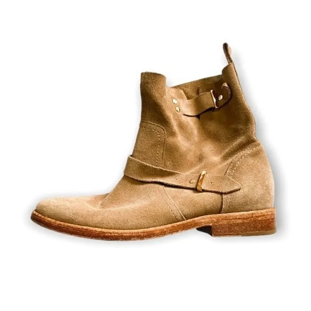 Joie Hoxton Suede Beige Spring Ankle Boots, size 36.5EU